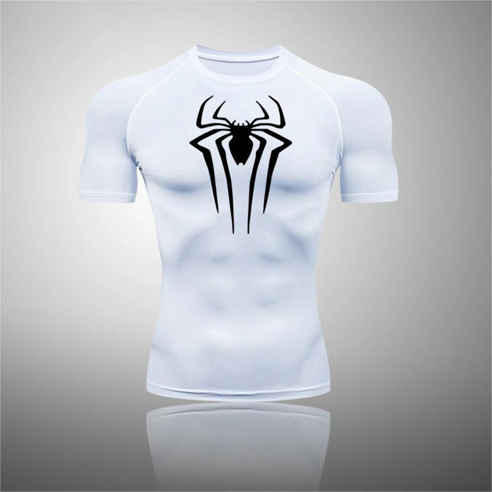 Bedrucktes Herren-Sport-Kompressionsshirt, schnell trocknend, atmungsaktiv, sportlich, dünn, trainieren-oben, Sommer, Herren, Ropa, Moto-Cross, Enduro: Armee Grün / M
