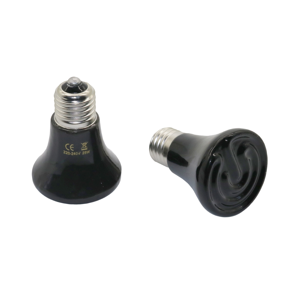1 pc escalada pet lâmpada de aquecimento emissor infravermelho cônico lâmpada cerâmica pequena pet chocadeira lâmpada controle temperatura 25/50/75/100w