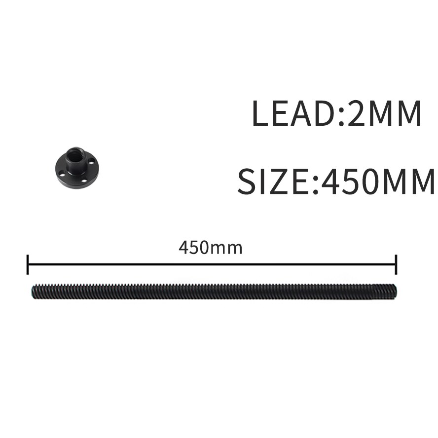 T8 PTFE Teflonto Lead Screw 2mm/8mm With POM Nut For Ender3 Ender3 pro Ender3 V2 Ender5 Sidewinder X1 VORON 3D Printer Parts: Lead 2MM 450