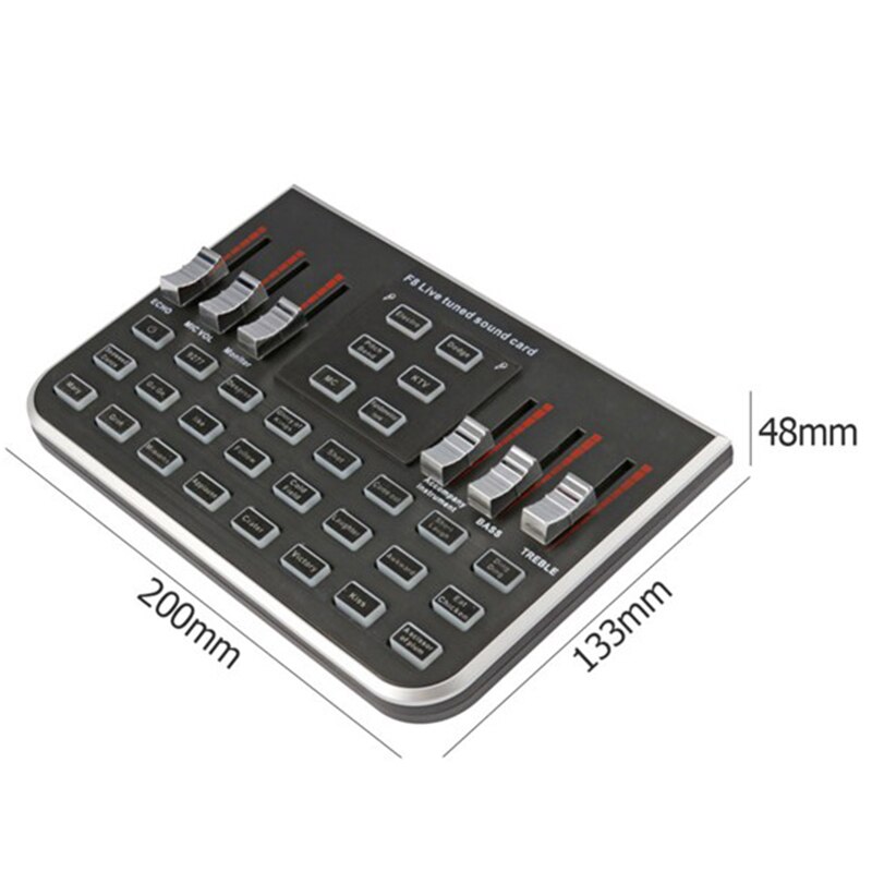 F8 4 Modes Studio o Mixer Microphone Webcast Entertainment Streamer Live Sound Card for Phone Computer