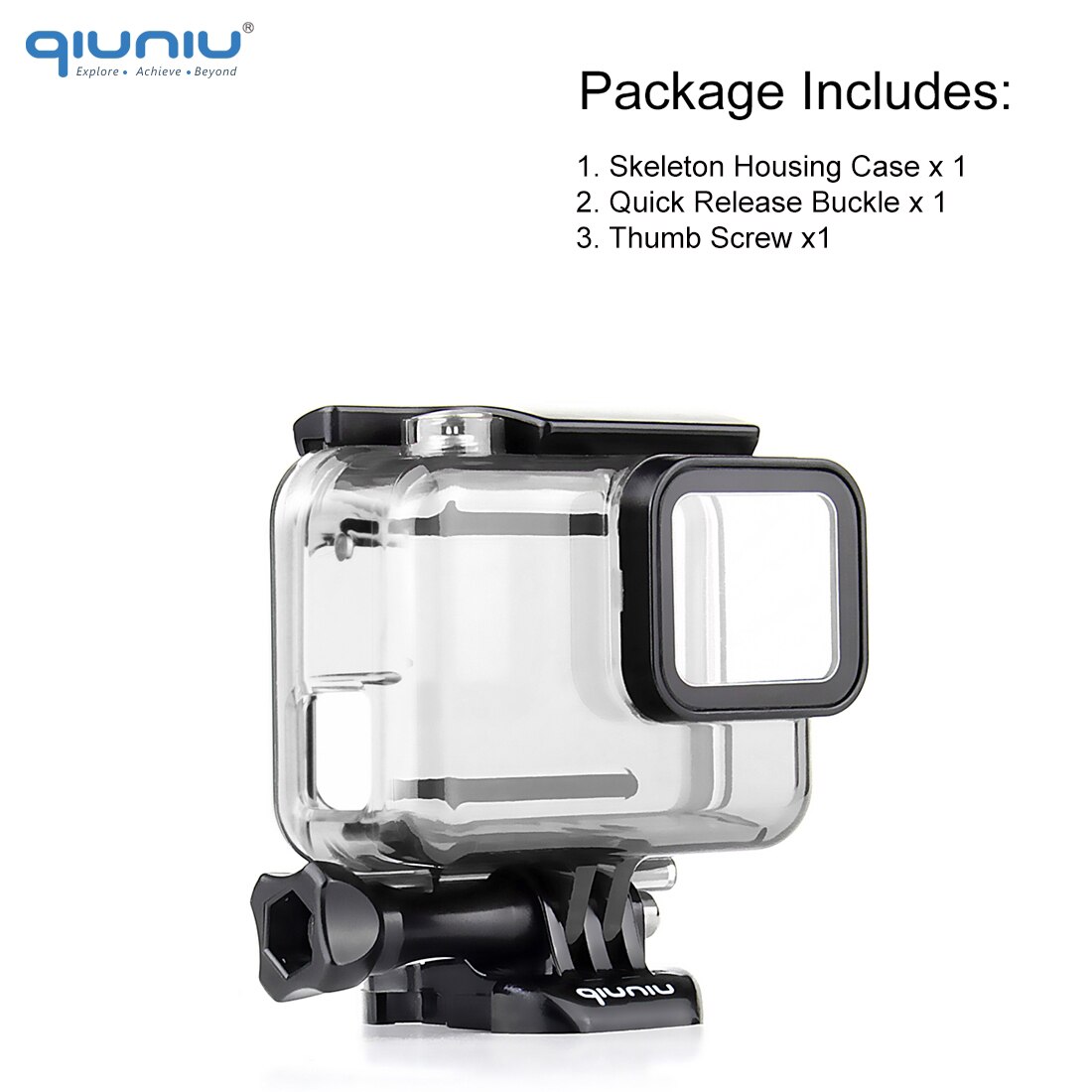 Qiuniu voor gopro hero 7/6/5 zwarte beschermende skeletbehuizing, zijwaartse open behuizing voor gopro 5 6 7 zwarte behuizing accessoires: Transparante open koffer