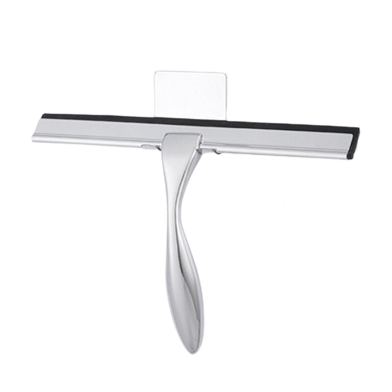 Rvs Window Squeegee Cleaner Chrome Window &amp; Douche Scherm Ruitenwisser Met Zuignap Haak Voor Schoonmaken Venster: D