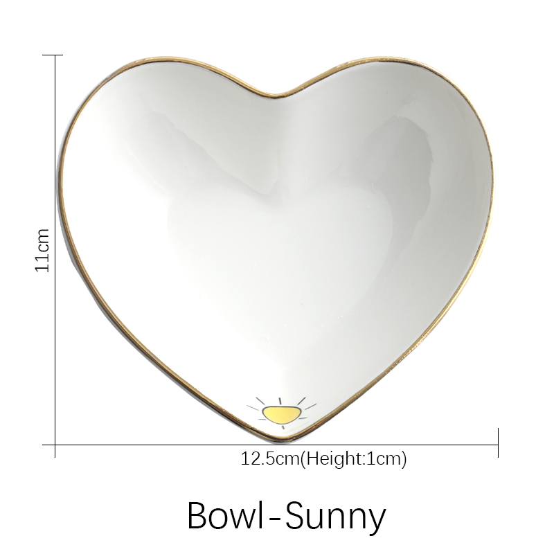 Ceramic Dinner Plates and Dishes White Porcelain Party Tableware Plate Sets Porcelain Breakfast Plates Bowl: Bowl-Sunny