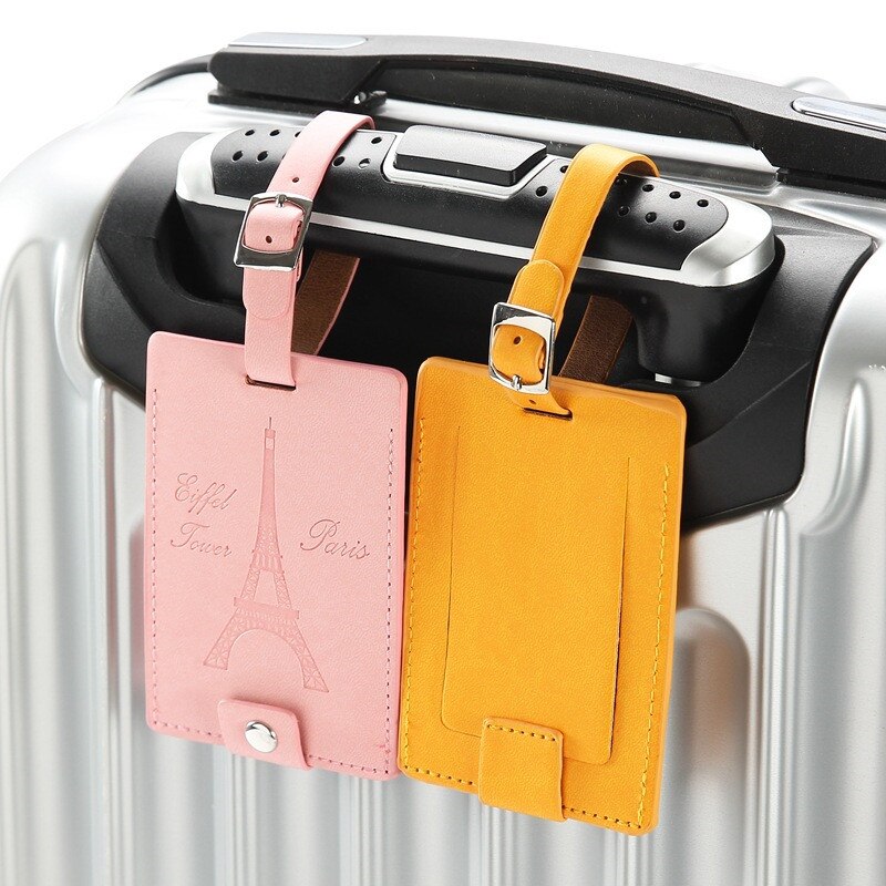 Bagagelabels 2 Pack Nordic Rustieke Modieuze PU Lederen Bagagelabels Privacy Bescherming