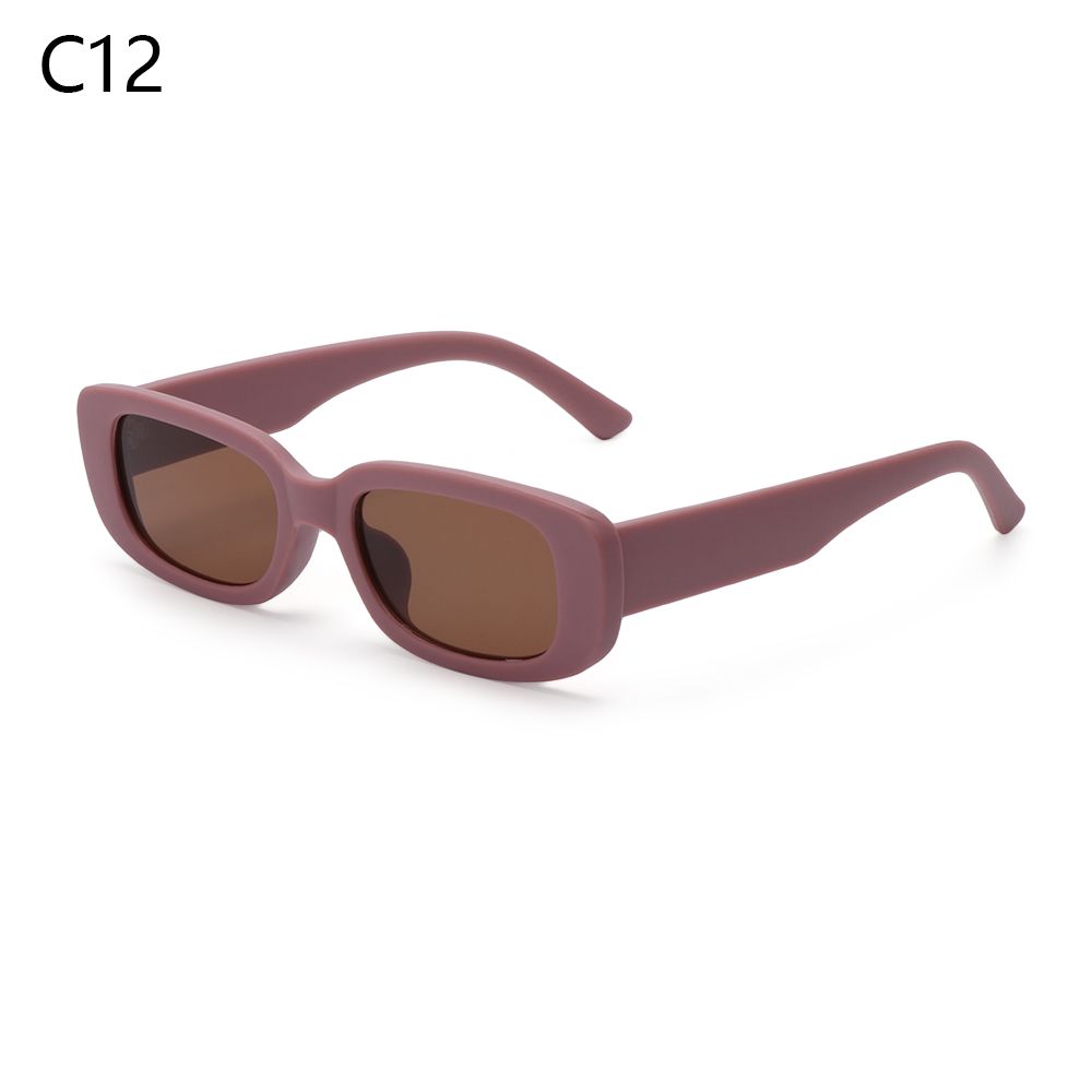 Rectangle Narrow Sunglasses Women Small Frame Sun Glasses Eyewear UV400 Driving Goggles: C12