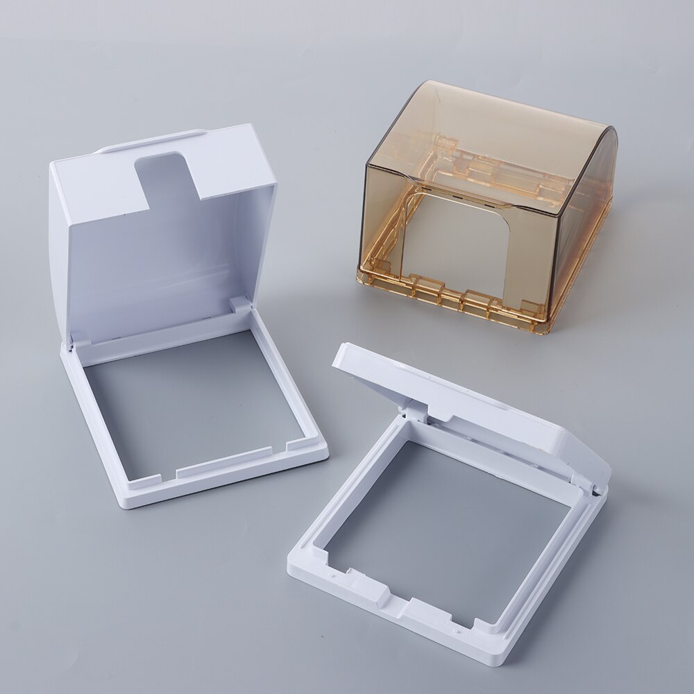 86 Type Self-Adhesive Wall Socket Waterproof Box Electric Plug Cover Bathroom Wall Switch Protection Cover Socket Box