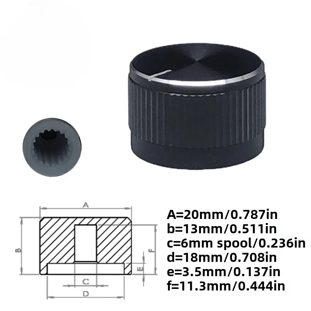 Auto Audio Knop - Volumeregeling Potentiometer Kap voor GM Navigatie DVD/CD - 7P Schakelaar Pin: Koffie