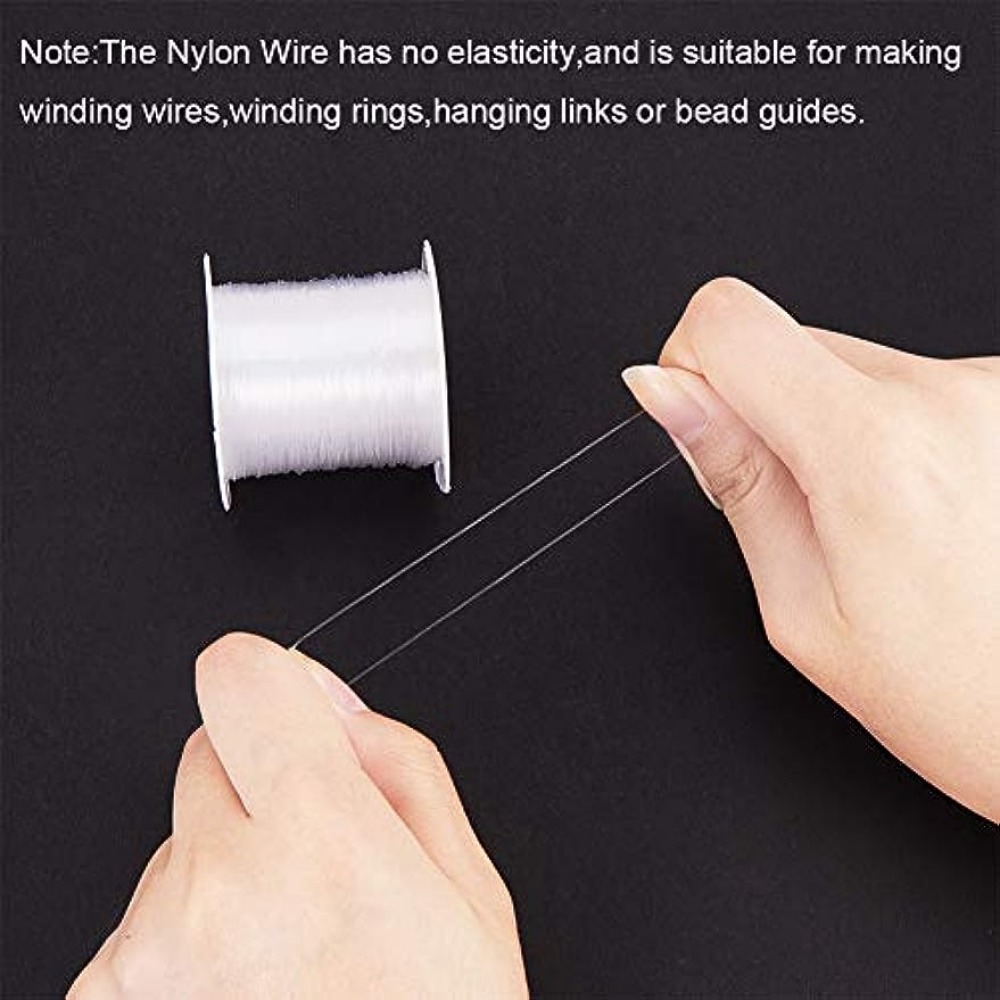Hilo de nailon transparente con cuentas de cristal, hilo de pesca Invisible de 0,4mm, para joyería, decoración de