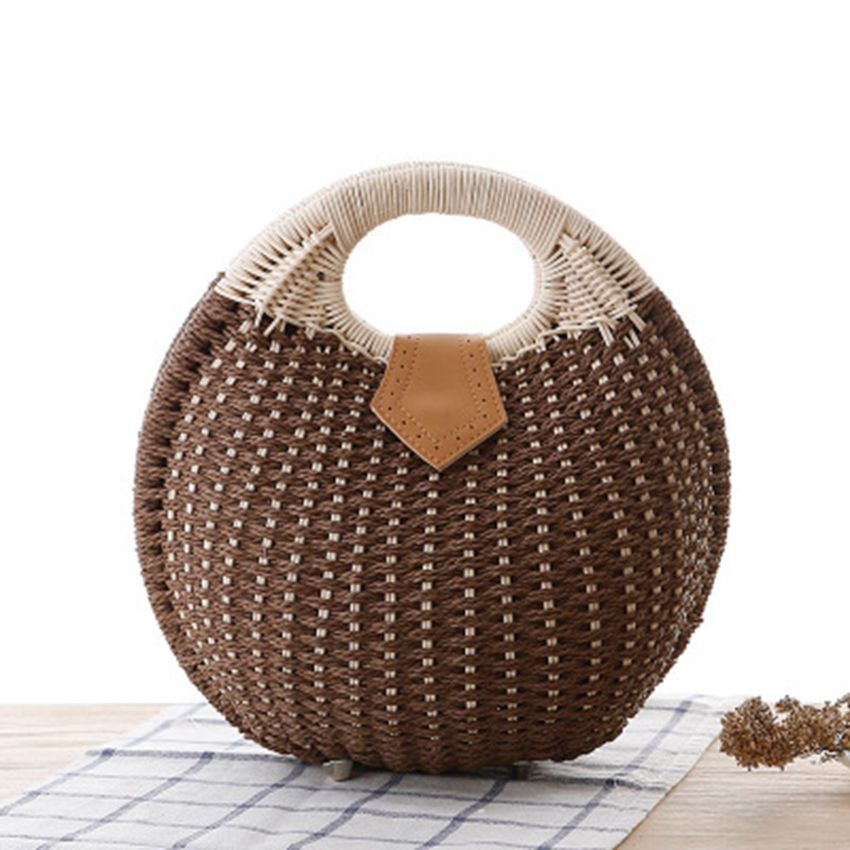 Koreaanse mode shell handtas persoonlijkheid leuke rotan tas strozak knit handtas leisure pakket: zong