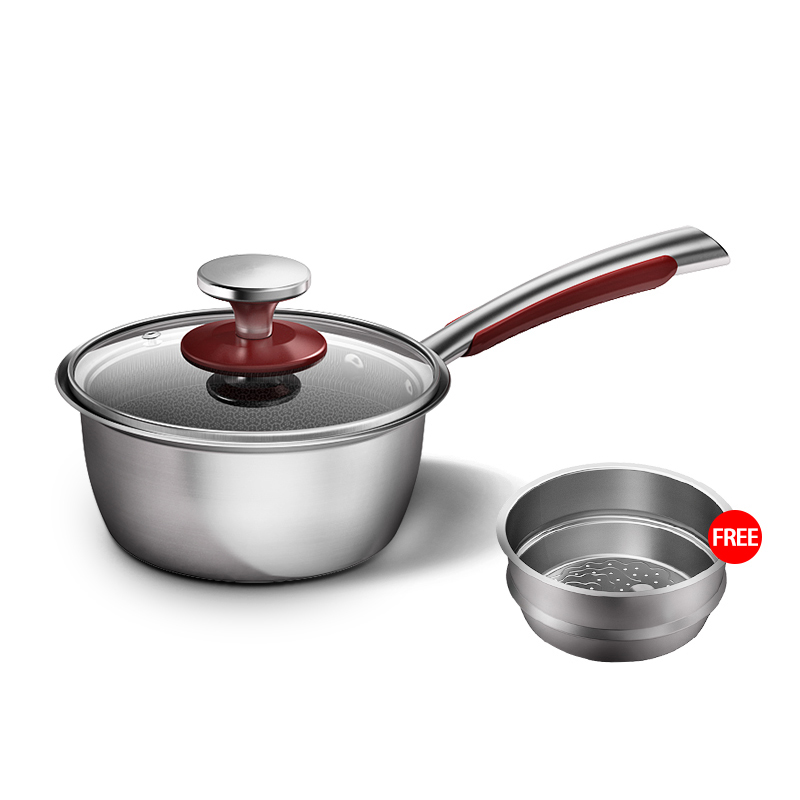 KOBACH kitchen cooking sets 16cm nonstick pan Saucepan stainless steel cooking pots kitchen utensils sets breakfast pots: NFS16A1 milk pot