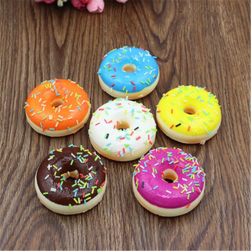 Squishy Doughnut Slow Rising Charms Toy Stress Relief Toys Squishy Food