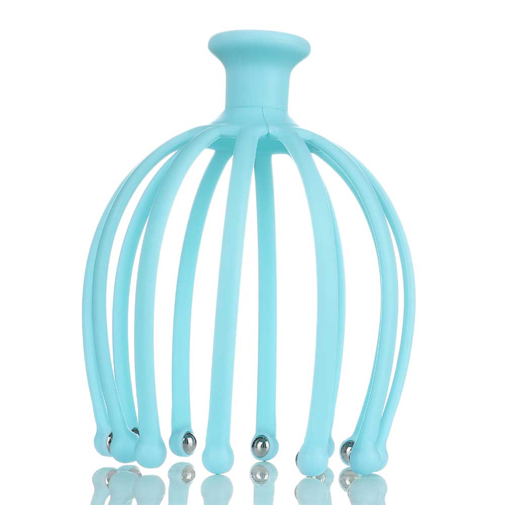 Ball Comb Head Massager Neck Eliminate Fatigue Massage Octopus Scalp Brush Stress Body Relax Spa Health Relaxation Care Tools: blue 2
