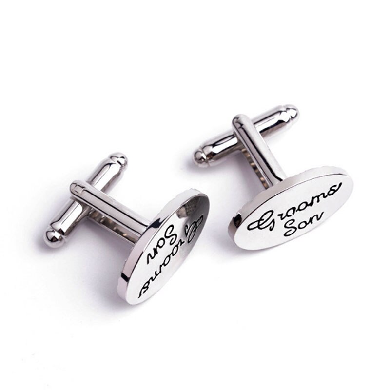 Männer Bräutigam Besten mann Bräutigam Vater der braut knapp Carving Hochzeit Party Manschettenknöpfe Clip Manschette Verknüpfung Platzanweiser pagen: Bräutigam Sohn