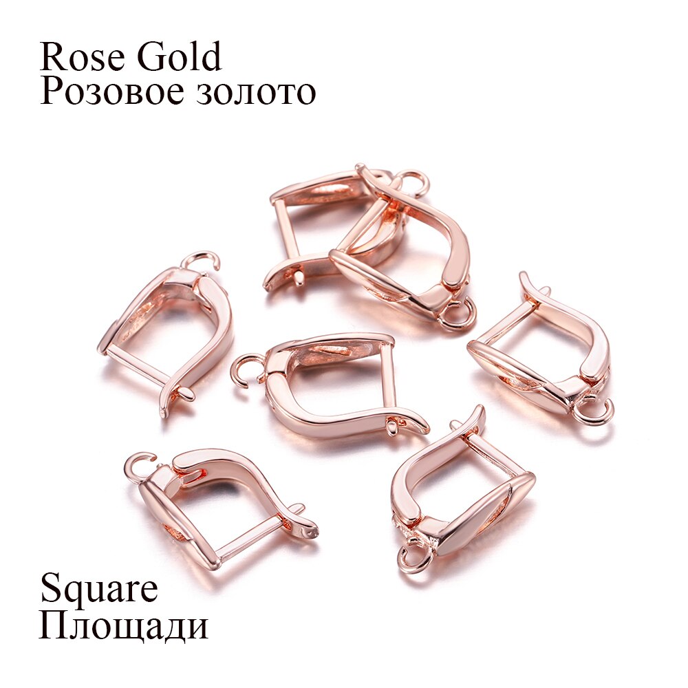 6-12Pcs/lot Brass French Earrings Hooks Clips Lever Back Open Loop Clasps For Diy Jewelry Making Findings Supplies Accessories: M / Clear