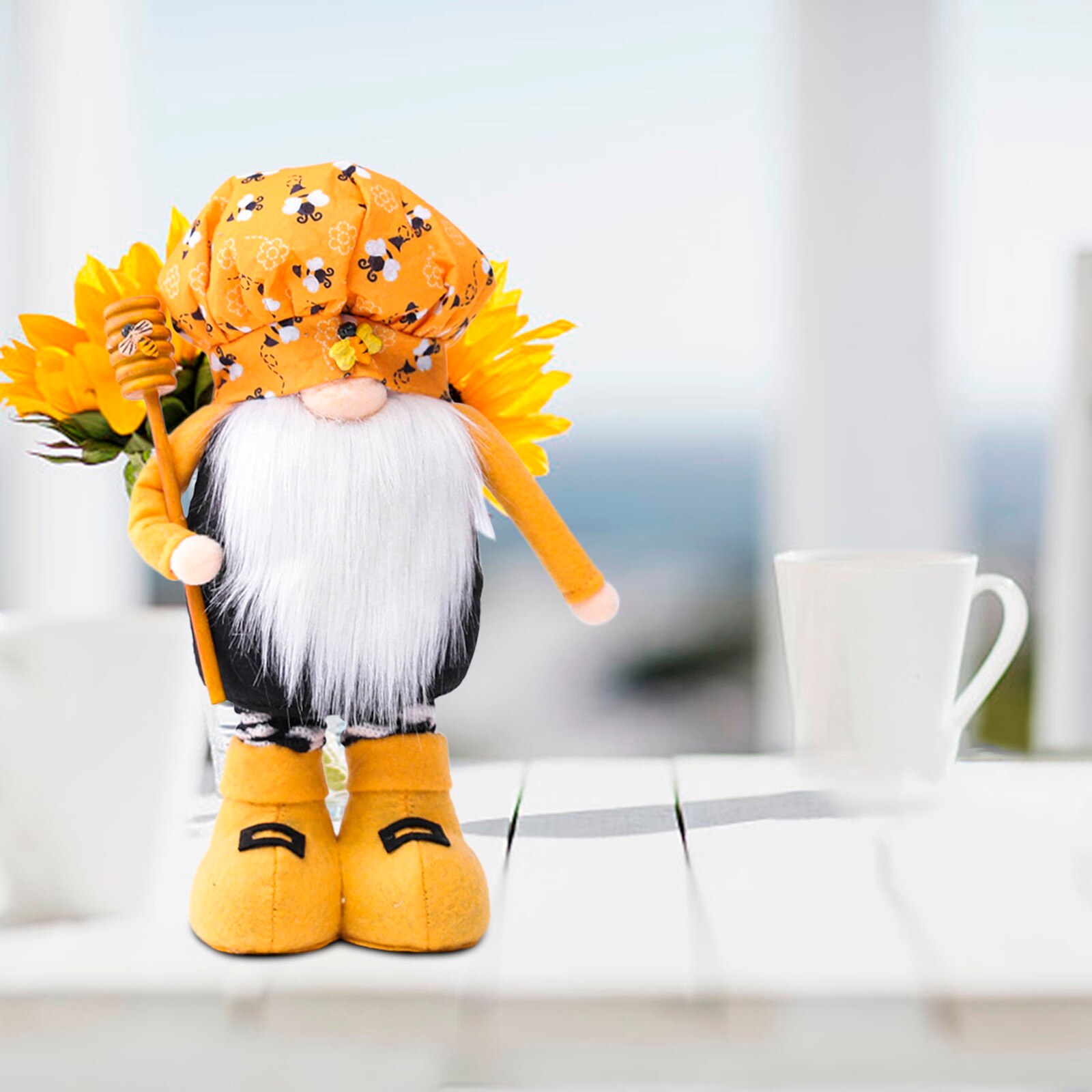 4 #2 Stuks Nordic Bumble Bee Gestreepte Gnome Citroen Faceless Pop Opknoping Ornament Pop Decoratieve Pluche Pop Engeltje hangend