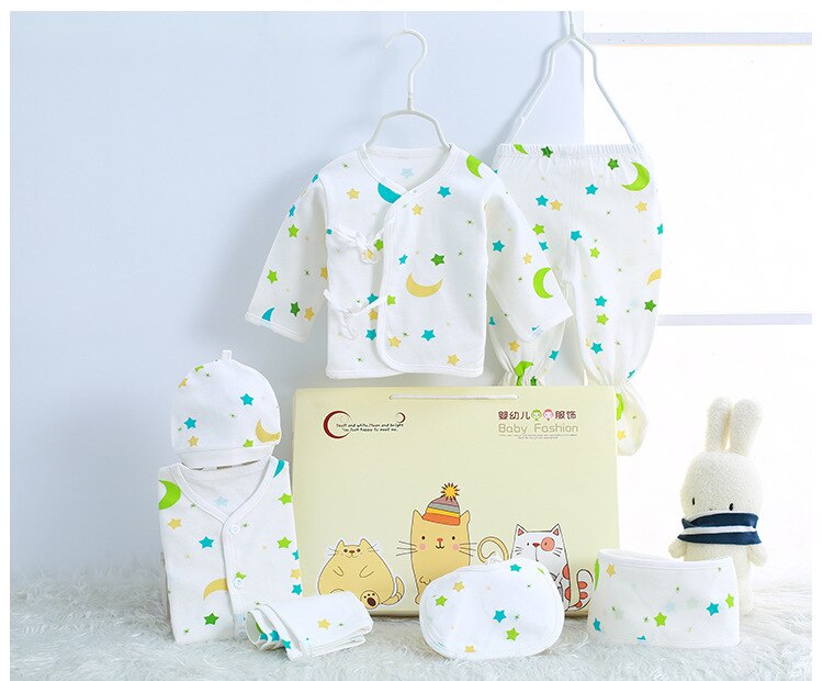 Baby Cotton Set Newborn Clothes baby Suit Set Red 0-3 Months Girls Boys Printing Infant Christmas 7pcs/set CJM015: CJM014A