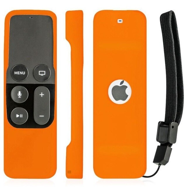 Fjernbetjeningsdæksler til æble  tv 4k 4th gen farverig fjernbetjening silikone blød beskyttende hud cover cover: Orange