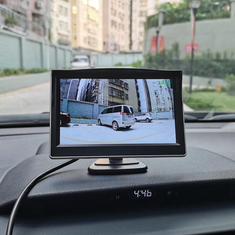 DIYSECUR 5" IPS AHD Car Rear View Monitor Inside Parking Backup Monitor with Suction Cup and Bracket for MPV SUV Horse Lorry