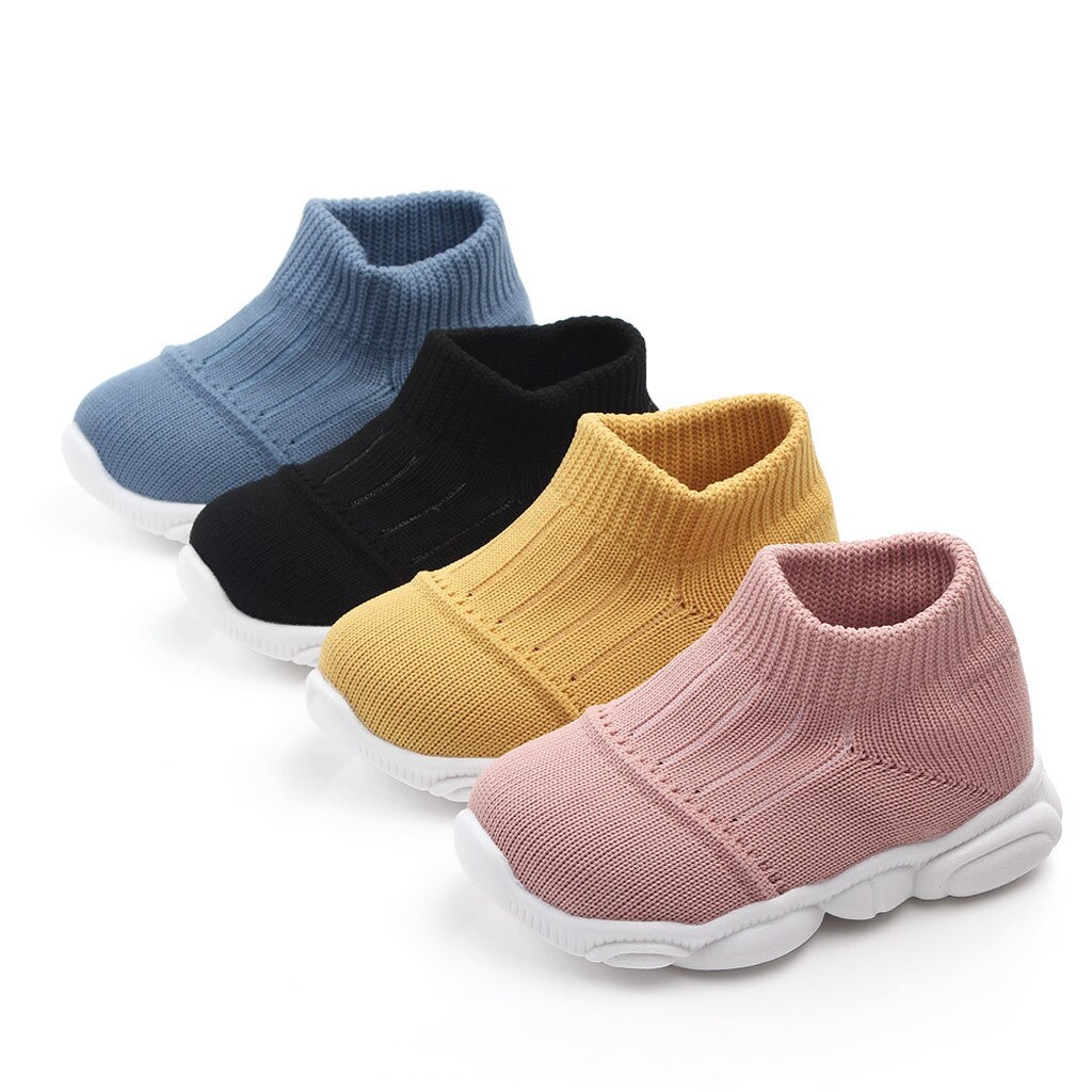 Baskets de Sport tricotées pour enfants, chaussures à mailles, chaussures pour bébé garçon et fille, tendance, automne-hiver, décontracté, # C