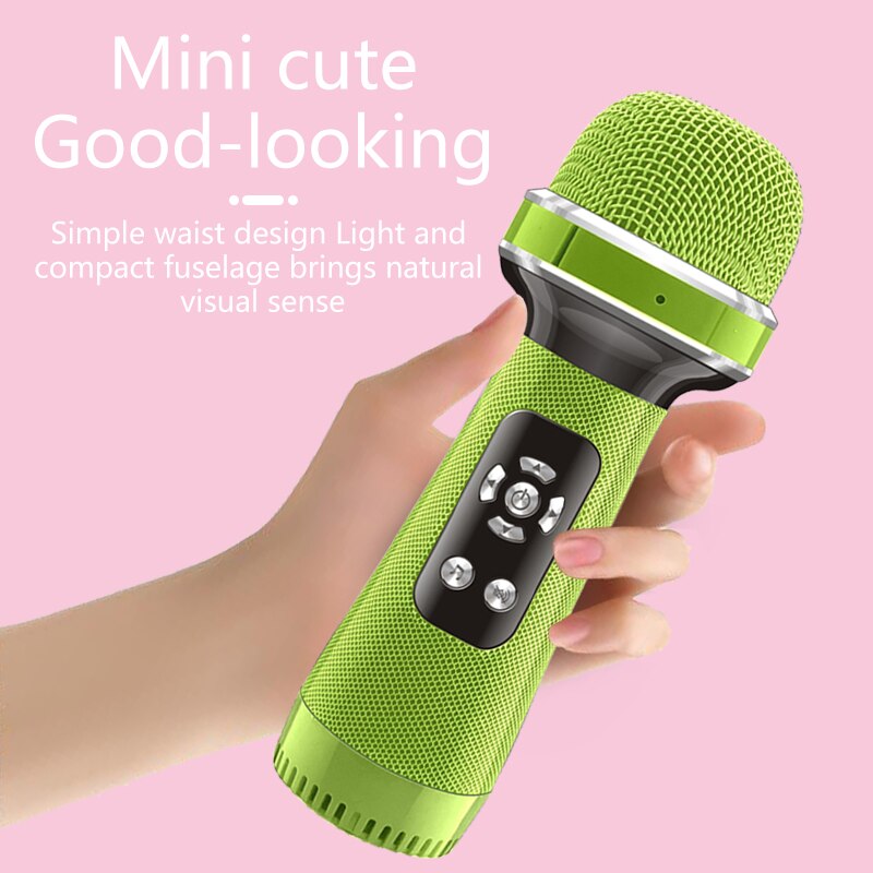 KINGLUCKY-Micrófono de Karaoke LY198, accesorio de mano, Bluetooth, inalámbrico, para niños, de navidad