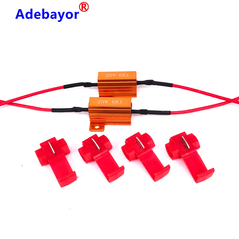 Adebayor 12PCS 25W 6ohm Load Resistor Resistance for Car LED Flash Indicator Controller CANBUS Problem 12V