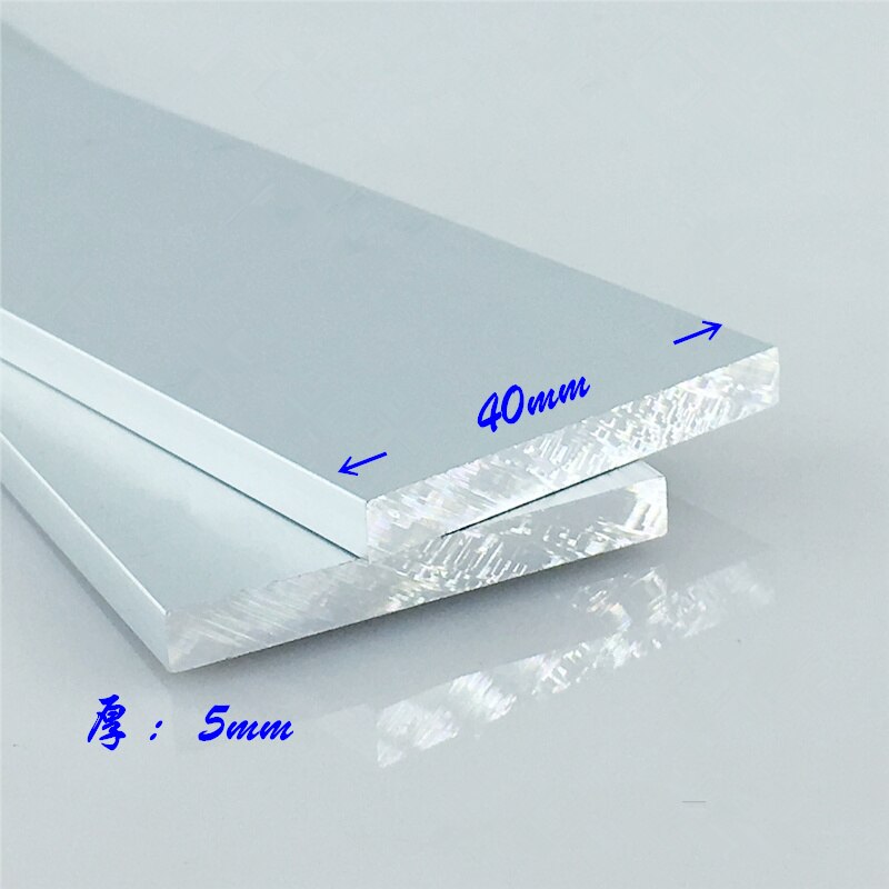 6063-T5 Aluminium plaat 5mm x 40mm lengte van 100mm aluminium oxidatie dikte 5mm breedte