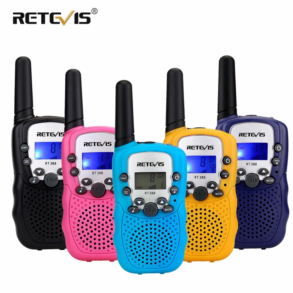 Mini rádio de duas vias para crianças, rádio duas peças de walkie talkie retevis rt388 pmr446 pmr frs/gmrs, transmissor prático para crianças headset woki toki + 2 peças