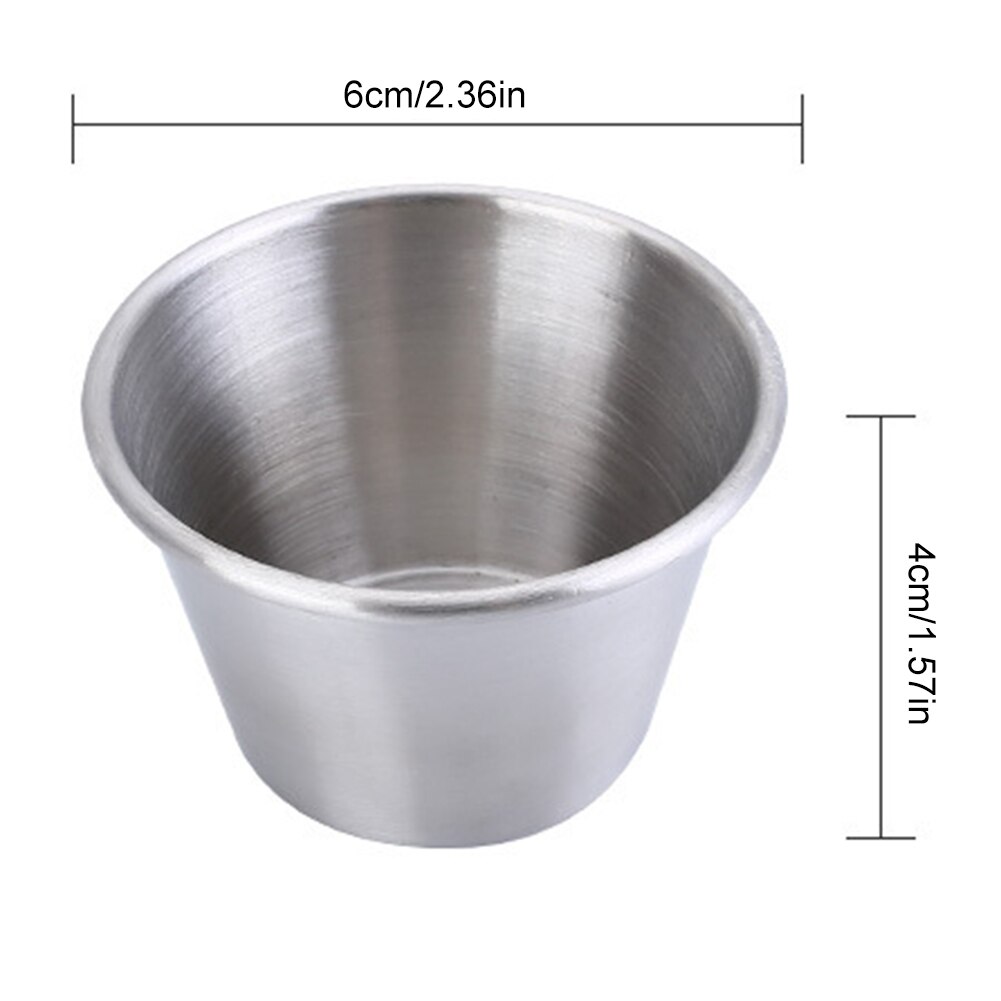 4pcs Stainless Steel Pot Dipping Bowl Small Sauce Cup Seasoning Dish Saucer Appetizer Plates Sauce Container for Restaurant