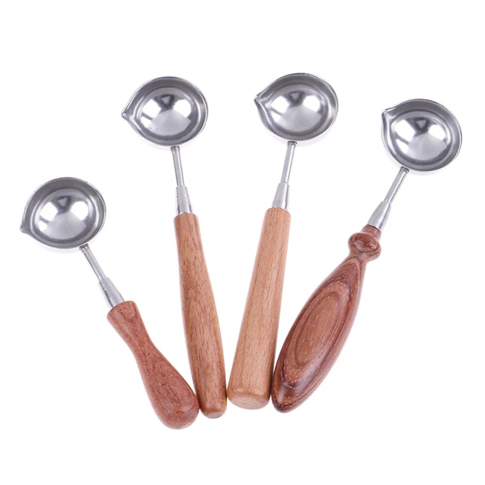 Anti Zegellak Lepel Houten Handvat Retro Wax Stempelen Lepels Uitnodigingskaarten Decoratieve Postzegels Craft