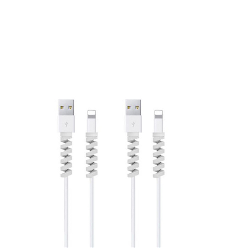 6 stks/partij Oplaadkabel Protector Saver Cover voor Apple IPhone 8 X Lightning USB Charger Cable Koord Schattig en Leuke: Grijs