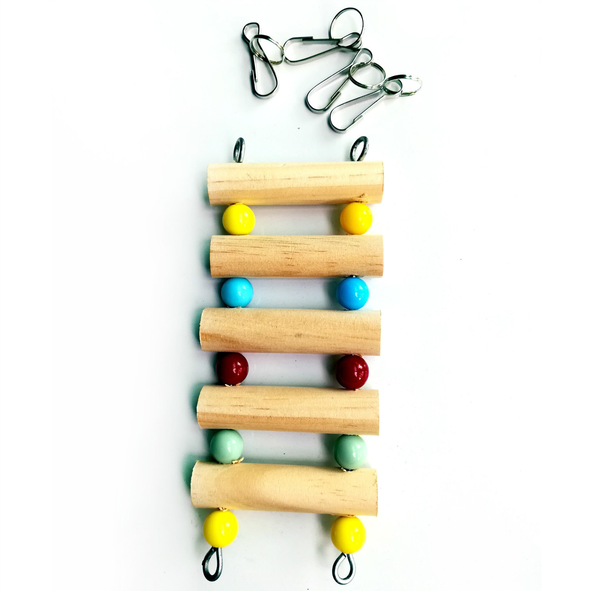 Rainbow Stairs Parrot Suspension Bridge Bird Ladder Climbing Ropeway Hamster Toy Birdcage Bridge Pet Training with 4 Hook: colours S