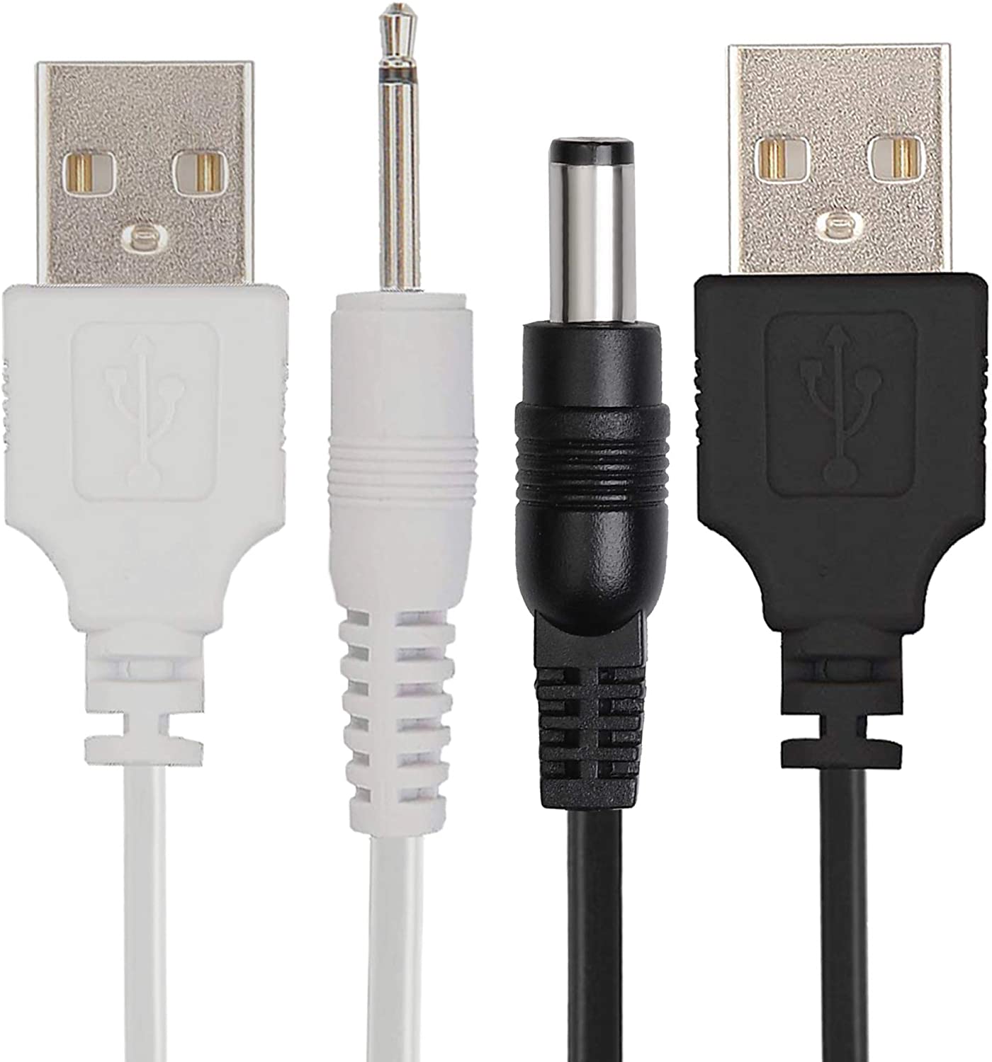 Replacement DC Charging Cable Set | USB Charger Cords - 2.5 mm/5.5 mm - Fast Charging