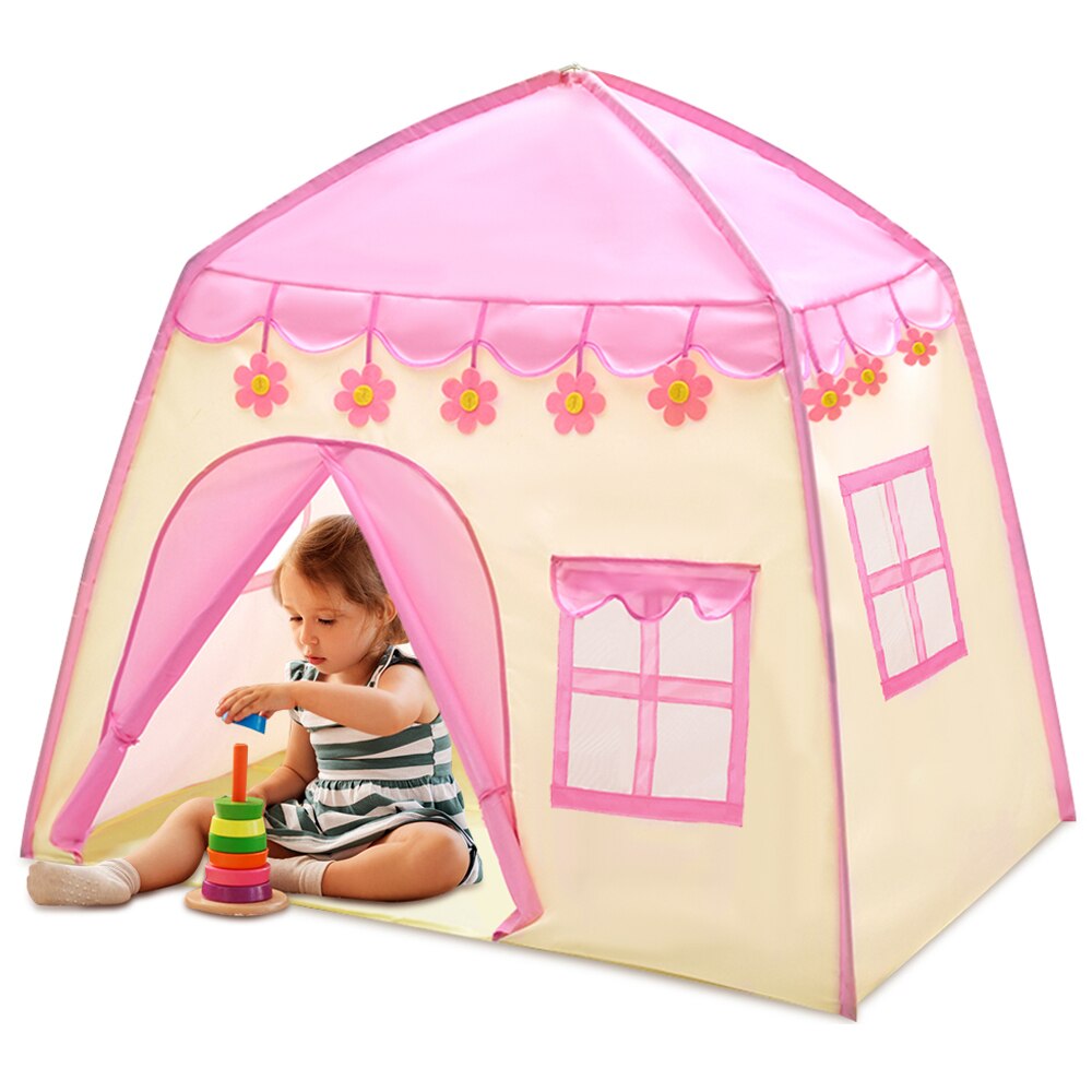 Kids Play Tent Roze Blauw Kinderen Speelhuis Kinderen Tente Enfant Draagbare Baby Speelhuis Tipi Kids Bloemen Kleine Baby kasteel