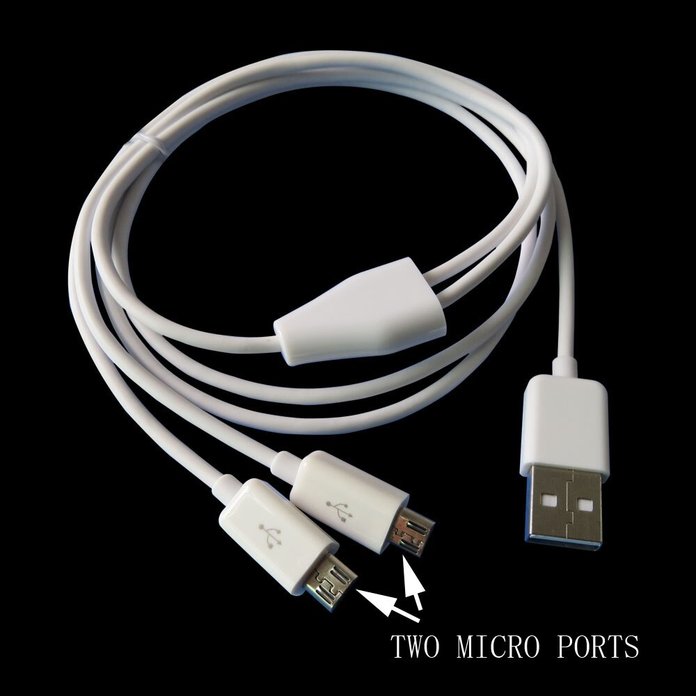 1M 3ft Micro Usb Splitter Kabel Usb 2.0 Naar Dual Micro Usb Y Lading Kabel