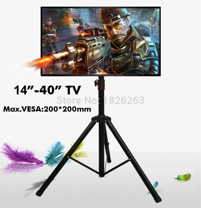 14-40 "ruchomy składany telewizor LCD stojak podłogowy mocowanie telewizora koszyk stojak wystawowy pełnoekranowy statyw TV ładowanie 50kgs Max. VESA 200x200mm