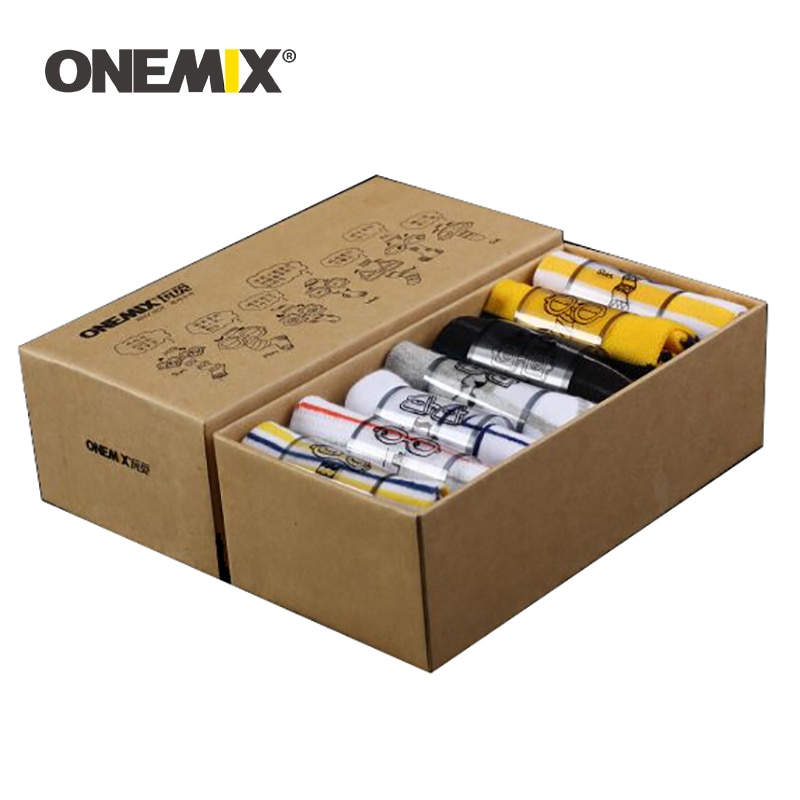 ONEMIX Men Week Sports Socks Pure Cotton Barefoot Socks 7 Pairs / Lot 7 Days For Running Walking Jogging Ship On Random Color