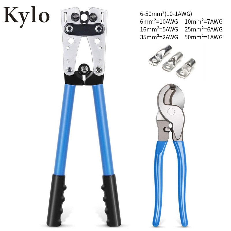 HX-50B cable crimpercable crimping tool wire crimper hand tool set ratchet terminal crimp pliers for 6-50mm² 1-10AWG