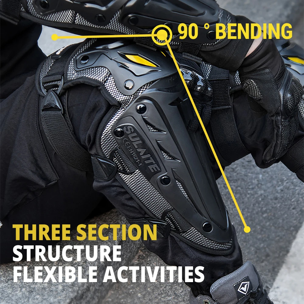Ginocchiere per moto 4 pezzi + protezione Elow Ginocchiere per motocross resistenti all'usura Attrezzatura di protezione per moto anticaduta