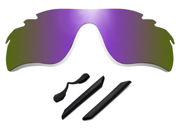 Bytte av glintbay polariserte linser og gummisett for oakley radarlock path ventilerte solbriller-flere farger: Mørk lilla