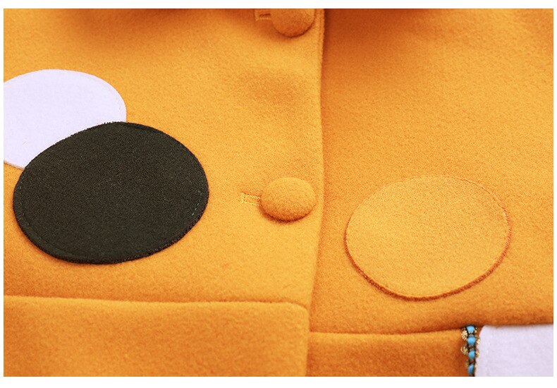 Abrigo de lana grueso para niña, chaquetas largas de invierno, ropa para niño, chaqueta y prendas de vestir, abrigo de lana grande