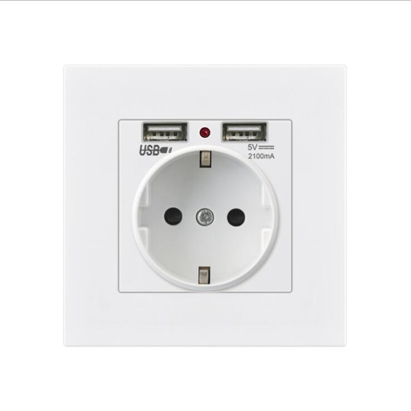16A French European-style European standard regulations French standard French EU 86 type wall ground socket: German 2USB