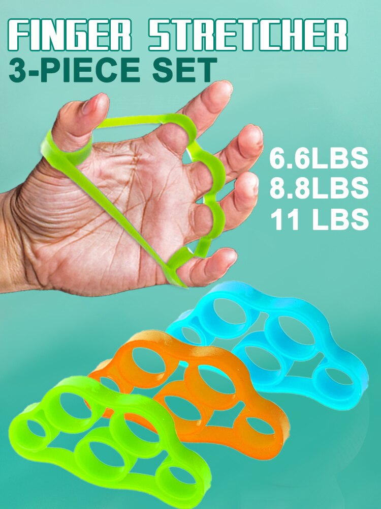3PCS Finger Gripper Silicone Hand Gripper Resistance Band Hand Grip Wrist Stretcher Finger Expander Strength Trainer Exercise