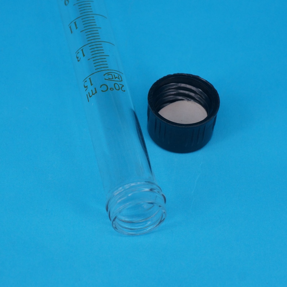 Lot (5) 15 Ml 16X150 Mm Clear Glazen Reageerbuis Ronde Bodem Afgestudeerd Met Schroefdop