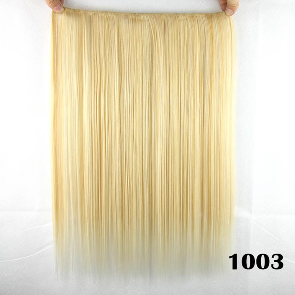 Soowee-extensiones de cabello sintético para mujer, 5 Clips de fibra de alta temperatura, 18 pulgadas, largo y liso