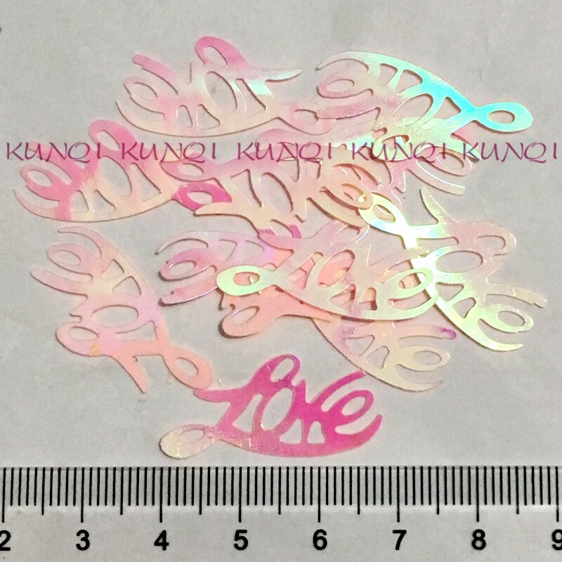 550 stks/900 stks 28*14mm Liefde Brief AB Roze Sequin Paillette Naaien, Wedding Craft, toont, Kleding, Hoed Kids DIY Kledingstuk Accessoire