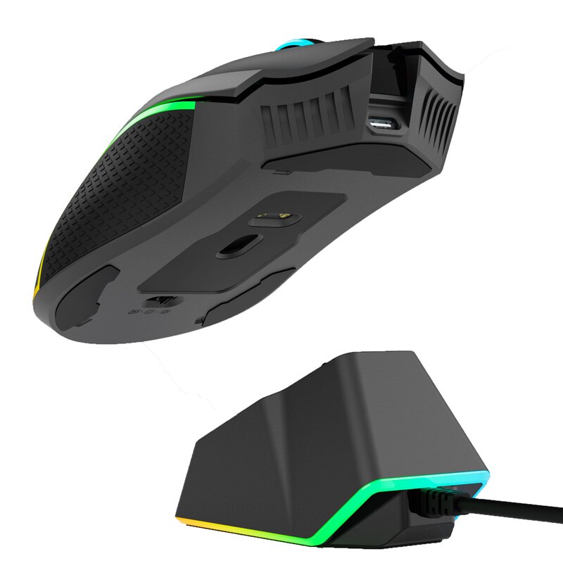 XVX Wireless Mouse Charging Dock + Wireless Mouse Set Metal Power Bank Station 2.4GHz Mice with Charge Base