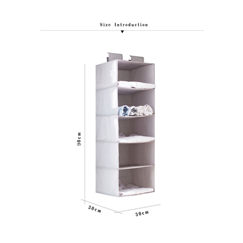 White 5 Layers Hanging Storage Bag Closet Wardrobe Organizer Bedroom Clothing Organizer For Closet Oxford Fabric Room Organizer