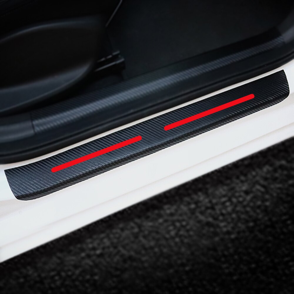 Bil-styling för fiat 124 spindel bil dörr tröskelplattor klistermärken scuff plate 4d kolfiber klistermärke