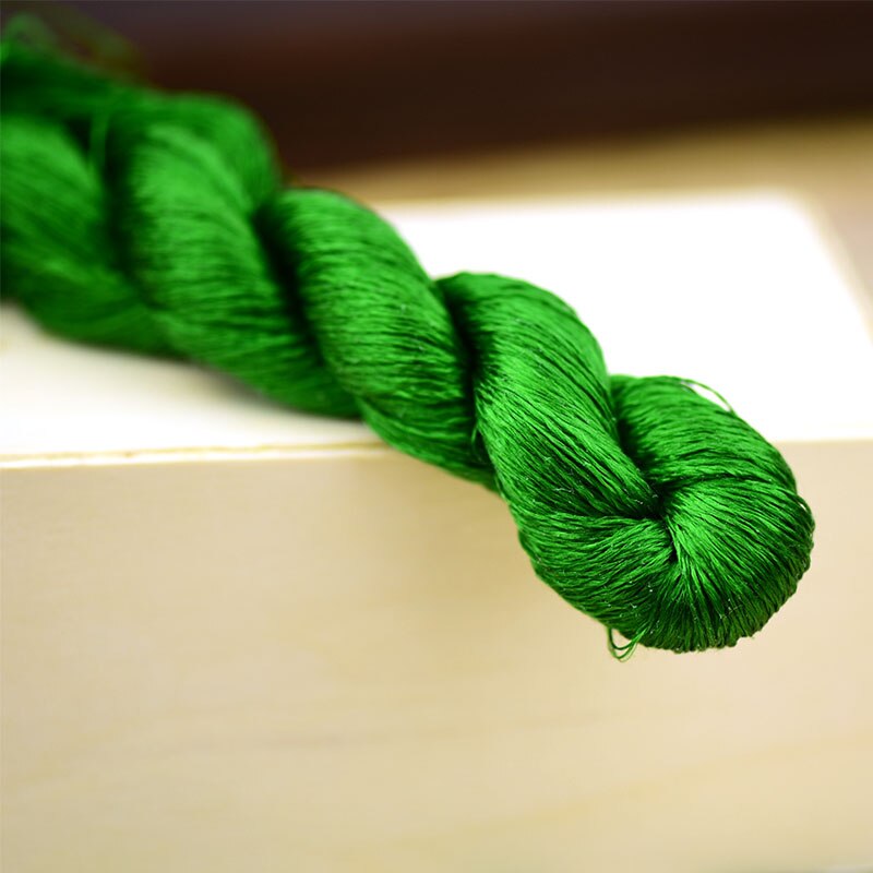 silk embroidery thread / 100% silk thread /hand embroidery embroider cross stitch/Leaf embroidery/green series: 6