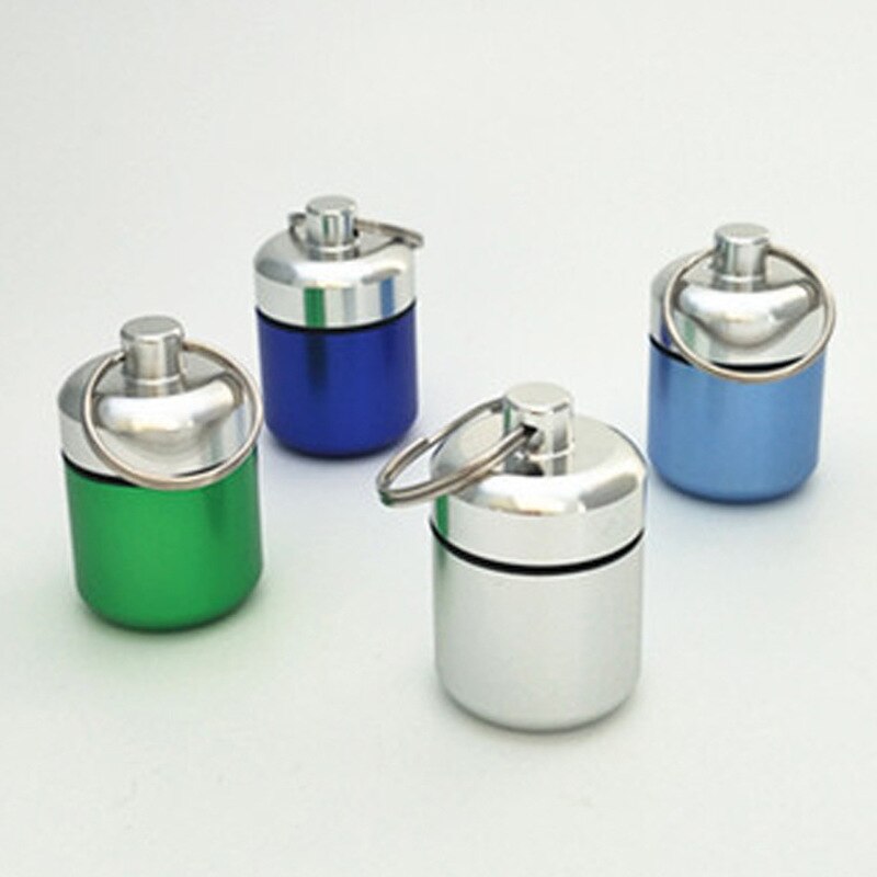 Pocket Pill Box Container Mini Portable Aluminium Pill Case Carry Bottle Case Hearing Protection Earplugs Box Keychain Outdoor